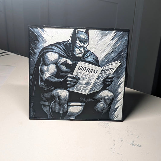 Funny Hueforge - Batman on Toilet - Multicolor 3D Printed Wall Art