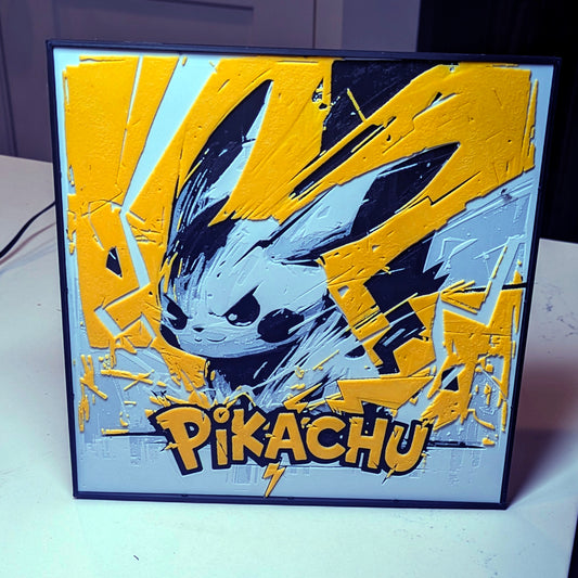 Video Game Hueforge - Pikachu - Multicolor 3D Printed Wall Art