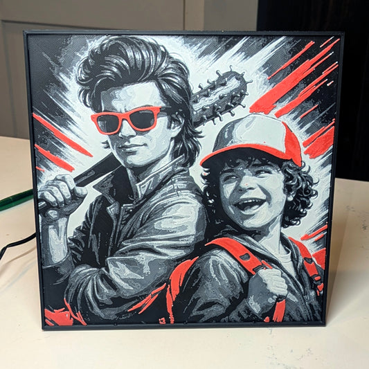 TV Hueforge - Steve and Dustin - Multicolor 3D Printed Wall Art