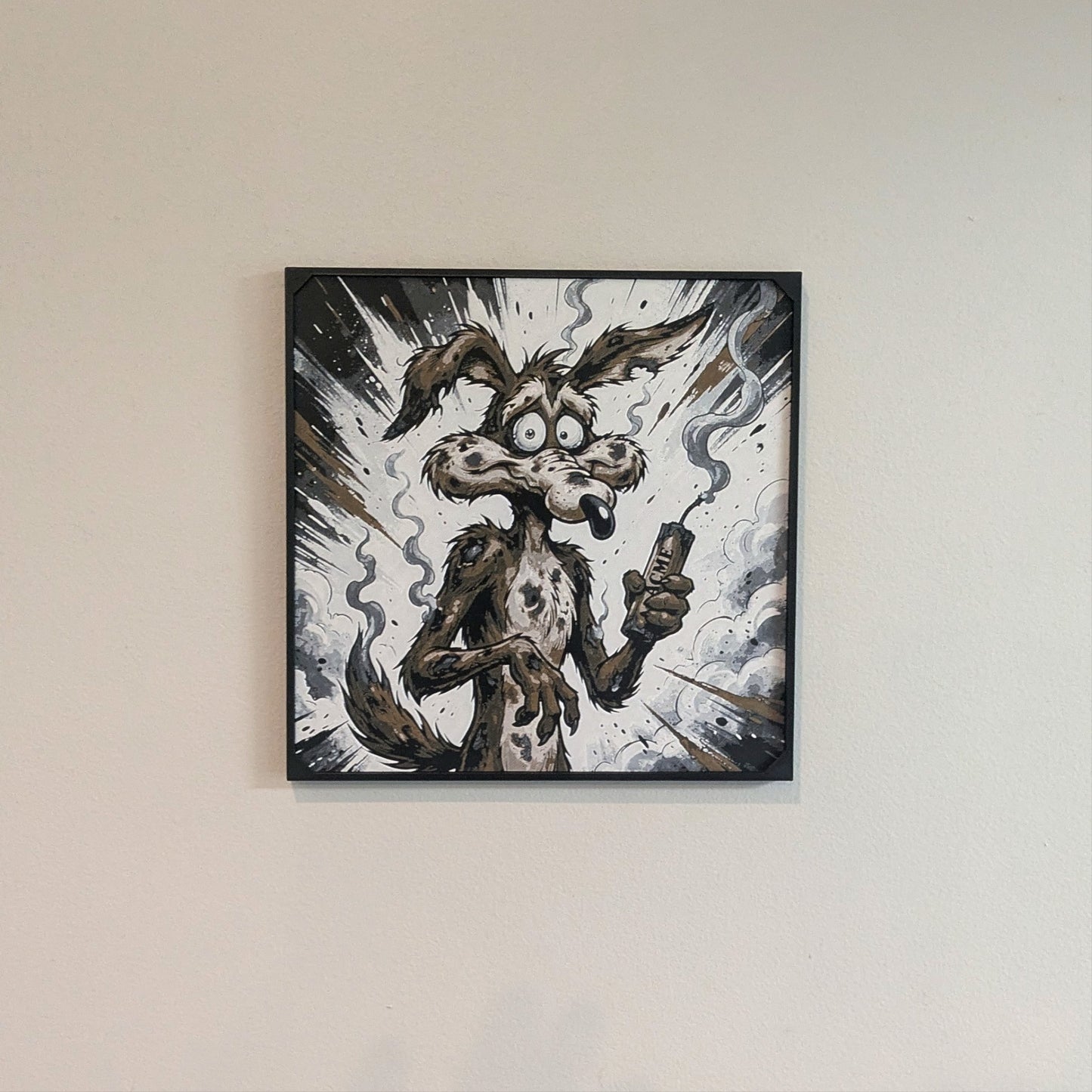 Wile E. Coyote Hueforge 3D Print | Wall Art | 8x8 12x12