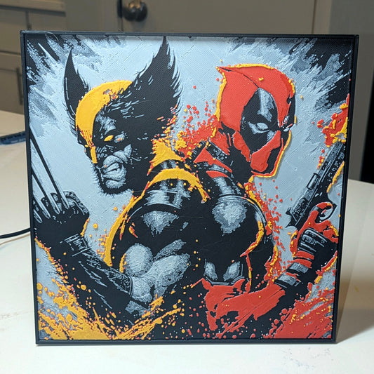 Movie Hueforge - Deadpool & Wolverine - Multicolor 3D Printed Wall Art