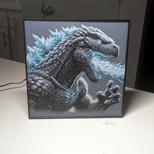 Movie Hueforge - Godzilla - Multicolor 3D Printed Wall Art