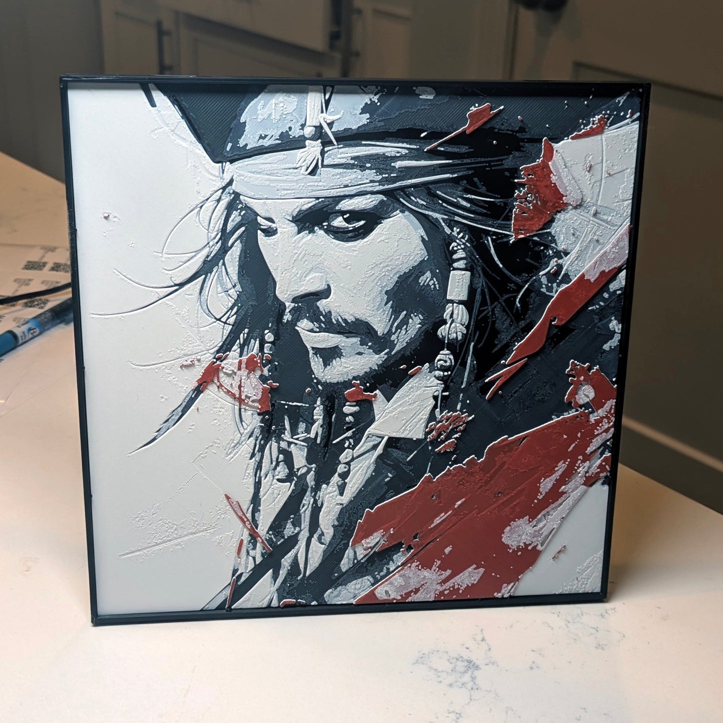 Movie Hueforge - Jack Sparrow - Multicolor 3D Printed Wall Art