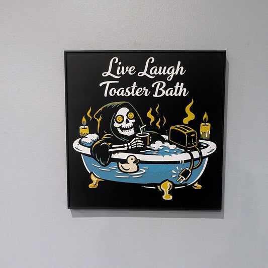 Funny Hueforge - Live Laugh Toaster Bath - Multicolor 3D Printed Wall Art