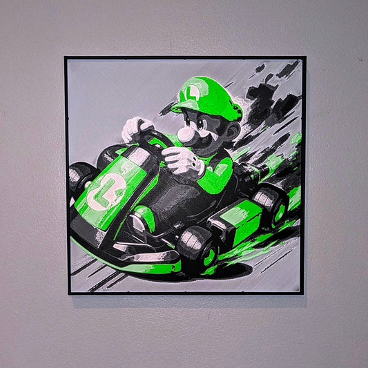 Video Game Hueforge - Luigi Kart Racing - Multicolor 3D Printed Wall Art (Copy)