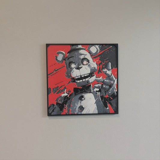 Freddy Fazbear FNAF HueForge 3D Printed Wall Art