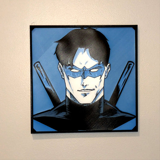 Nightwing Hueforge 3D Printed Wall Art | DC Comics Fan Art