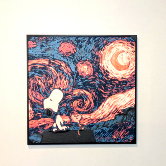 Snoopy Starry Night Alternate Color 3D Printed Wall Art